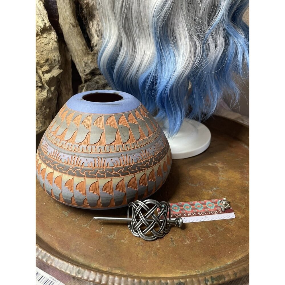 Celtic Weave Knotwork Bun Holder Women Viking Hair Stick Cage Pin Barrette Heart - Picture 12 of 16